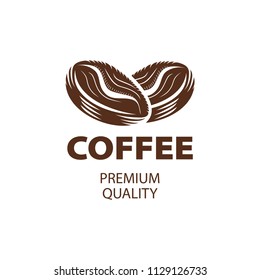 Coffee Shop Logo Design Element in Vintage Style for Logotype, Label, Badge and other design. Bean retro vector illustration.
