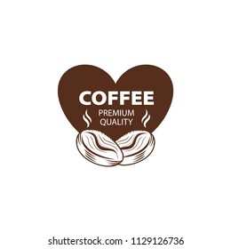 Coffee Shop Logo Design Element in Vintage Style for Logotype, Label, Badge and other design. Bean retro vector illustration.