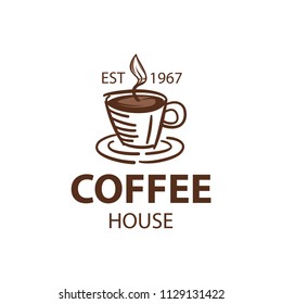 Coffee Shop Logo Design Element in Vintage Style for Logotype, Label, Badge and other design. Bean retro vector illustration.