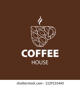 Coffee Shop Logo Design Element in Vintage Style for Logotype, Label, Badge and other design. Bean retro vector illustration.