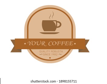 Coffee Shop Logo Design Element in Vintage Style for Logotype, Label, Badge and other design. Cup retro vector illustrationCoffee house badges or labels design