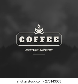 Coffee Shop Logo Design Element in Vintage Style for Logotype, Label, Badge and other design. Cup retro vector illustration.