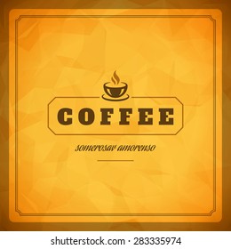 Coffee Shop Logo Design Element in Vintage Style for Logotype, Label, Badge and other design. Cup retro vector illustration.