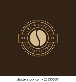 Coffee Shop Logo Design Element in Vintage Style for Logotype, Label, Badge and other design. Bean retro vector illustration.