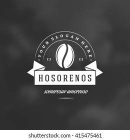 Coffee Shop Logo Design Element in Vintage Style for Logotype, Label, Badge and other design. Bean  Silhouette retro vector illustration.