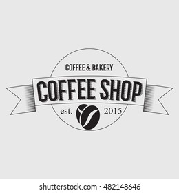 Coffee Shop Logo Design Element in Vintage Style for Logotype, Label, Badge and other . Cup retro vector illustration.