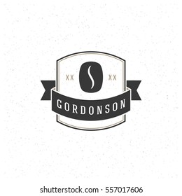 Coffee Shop Logo Design Element in Vintage Style for Logotype, Label, Badge and other design. Bean retro vector illustration.
