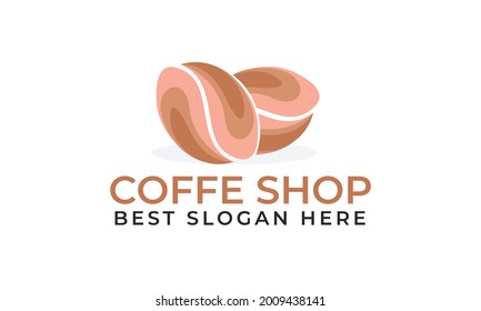 Coffee Shop Logo Design Elements in Vintage Style for Logotype, Labels, Badges and other designs. Retro bean vector illustration.