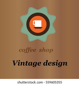 coffee shop logo design elements vintage illustration vector;eps10