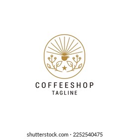 Coffee shop logo design icon template