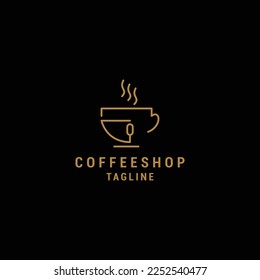 Coffee shop logo design icon template