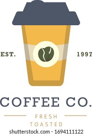 Coffee shop logo design illustration, With simple typography, Can be used for many purpose.