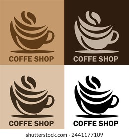 coffee shop logo design illustration 
