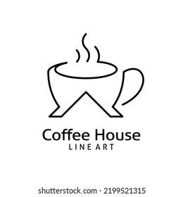 Coffee shop logo design line art