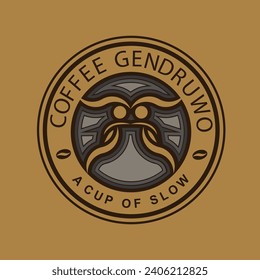 Coffee shop logo design with modern premium vector emblem shape