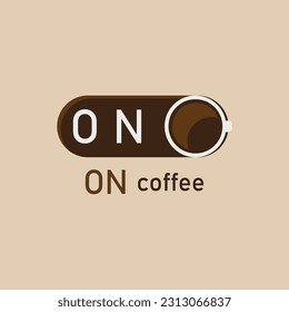 coffee shop logo design with on off button shape