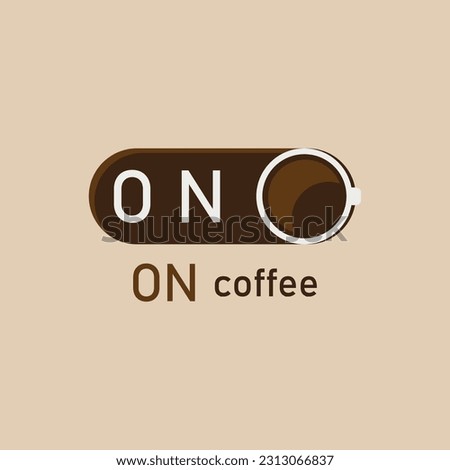coffee shop logo design with on off button shape