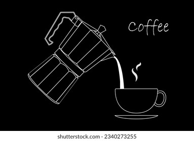 Coffee Shop Logo Design. Coffee pot. mokapot coffee icon. vector illustration
