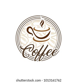 Coffee shop logo design template. Retro coffee emblem. Vector art.
