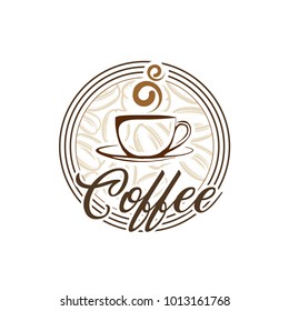Coffee shop logo design template. Retro coffee emblem. Vector art.