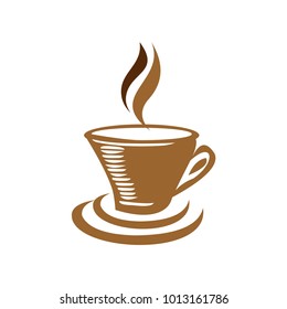 Coffee shop logo design template. Retro coffee emblem. Vector art.