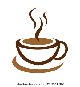 Coffee shop logo design template. Retro coffee emblem. Vector art.