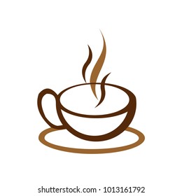 Coffee shop logo design template. Retro coffee emblem. Vector art.