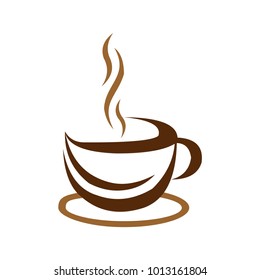 Coffee shop logo design template. Retro coffee emblem. Vector art.
