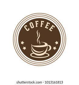 Coffee shop logo design template. Retro coffee emblem. Vector art.