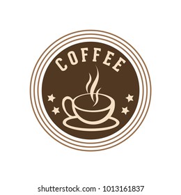 Coffee shop logo design template. Retro coffee emblem. Vector art.