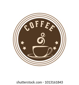 Coffee shop logo design template. Retro coffee emblem. Vector art.