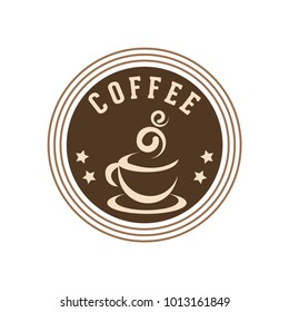 Coffee shop logo design template. Retro coffee emblem. Vector art.