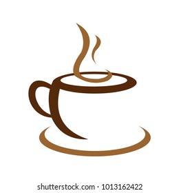 Coffee shop logo design template. Retro coffee emblem. Vector art.