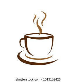 Coffee shop logo design template. Retro coffee emblem. Vector art.