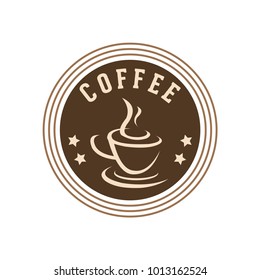 Coffee shop logo design template. Retro coffee emblem. Vector art.