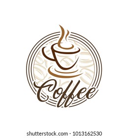 Coffee shop logo design template. Retro coffee emblem. Vector art.