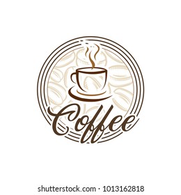 Coffee shop logo design template. Retro coffee emblem. Vector art.
