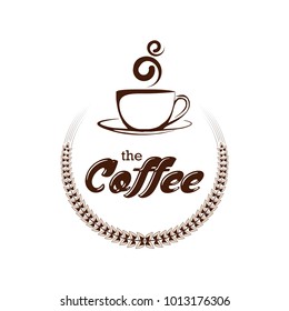 Coffee shop logo design template. Retro coffee emblem. Vector art.