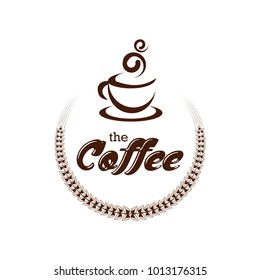Coffee shop logo design template. Retro coffee emblem. Vector art.