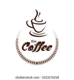 Coffee shop logo design template. Retro coffee emblem. Vector art.