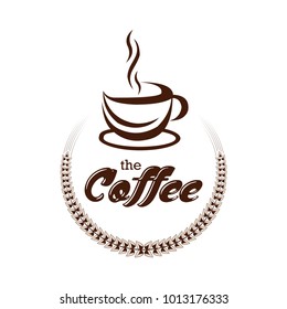 Coffee shop logo design template. Retro coffee emblem. Vector art.