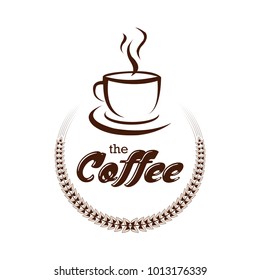 Coffee shop logo design template. Retro coffee emblem. Vector art.