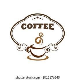 Coffee shop logo design template. Retro coffee emblem. Vector art.