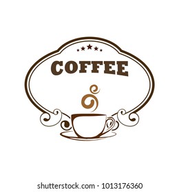 Coffee shop logo design template. Retro coffee emblem. Vector art.