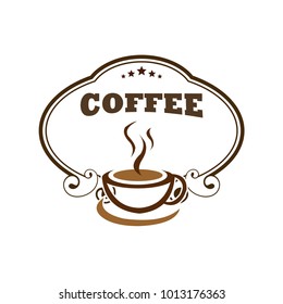 Coffee shop logo design template. Retro coffee emblem. Vector art.