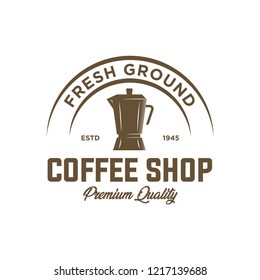 Coffee shop logo design template. Retro coffee emblem. cafe logo. coffe. vector illustration. editable. coffee shop illustration design elements vintage vector