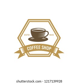 Coffee shop logo design template. Retro coffee emblem. cafe logo. coffe. vector illustration. editable. coffee shop illustration design elements vintage vector