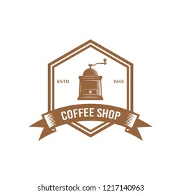 Coffee shop logo design template. Retro coffee emblem. cafe logo. coffe. vector illustration. editable. coffee shop illustration design elements vintage vector