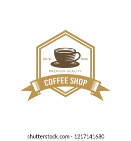 Coffee shop logo design template. Retro coffee emblem. cafe logo. coffe. vector illustration. editable. coffee shop illustration design elements vintage vector