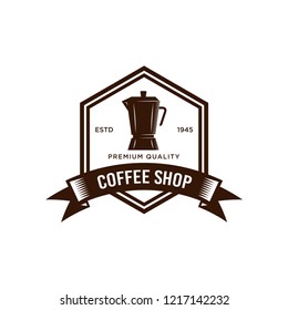 Coffee shop logo design template. Retro coffee emblem. cafe logo. coffe. vector illustration. editable. coffee shop illustration design elements vintage vector